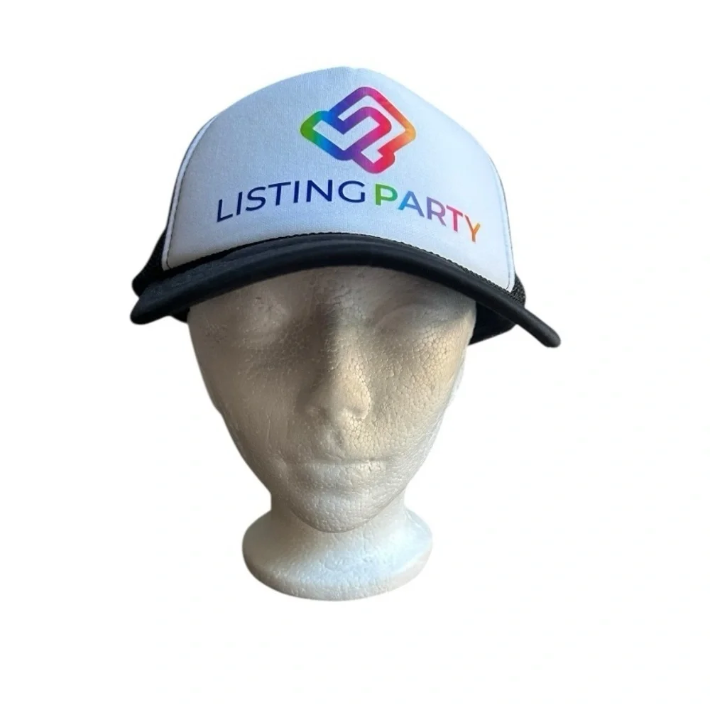 List Perfectly Black & White w/ Neon Type Baseball Cap